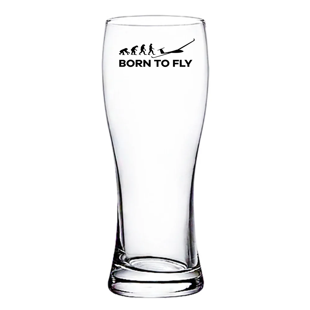 Born To Fly Glider Designed Pilsner Beer Glasses - Image 2