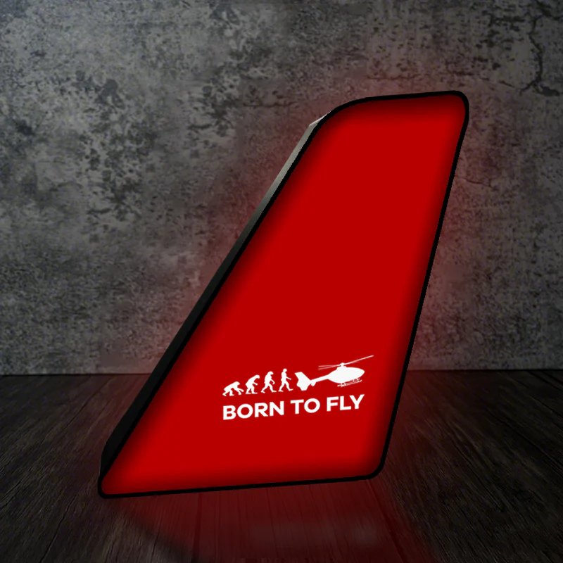 Born To Fly Helicopter Designed Led Aircraft Tail & 3D Lamp - Image 4
