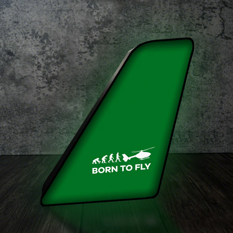 Born To Fly Helicopter Designed Led Aircraft Tail & 3D Lamp - Image 7