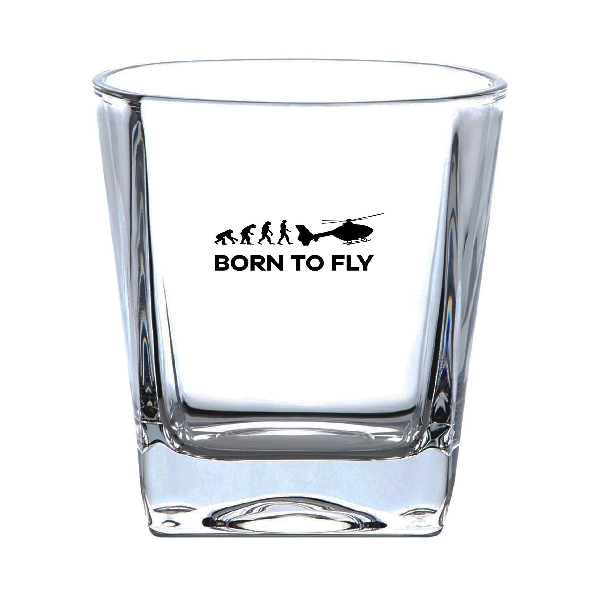 Born To Fly Helicopter Designed Whiskey Glass - Image 2