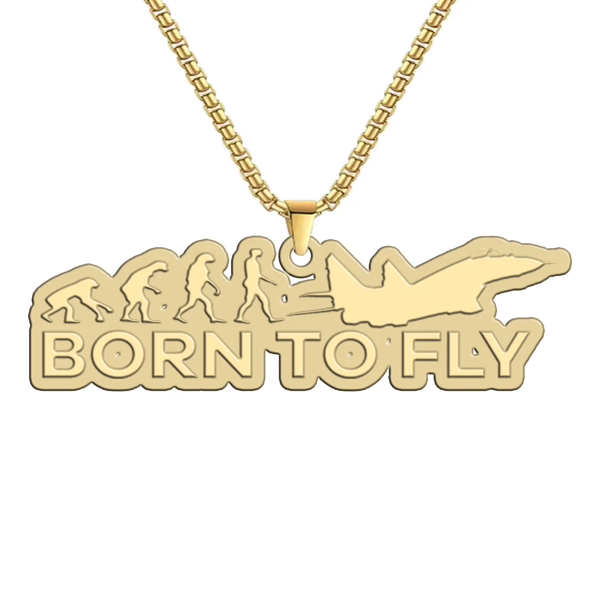 Born To Fly Military Designed Hollow Necklac