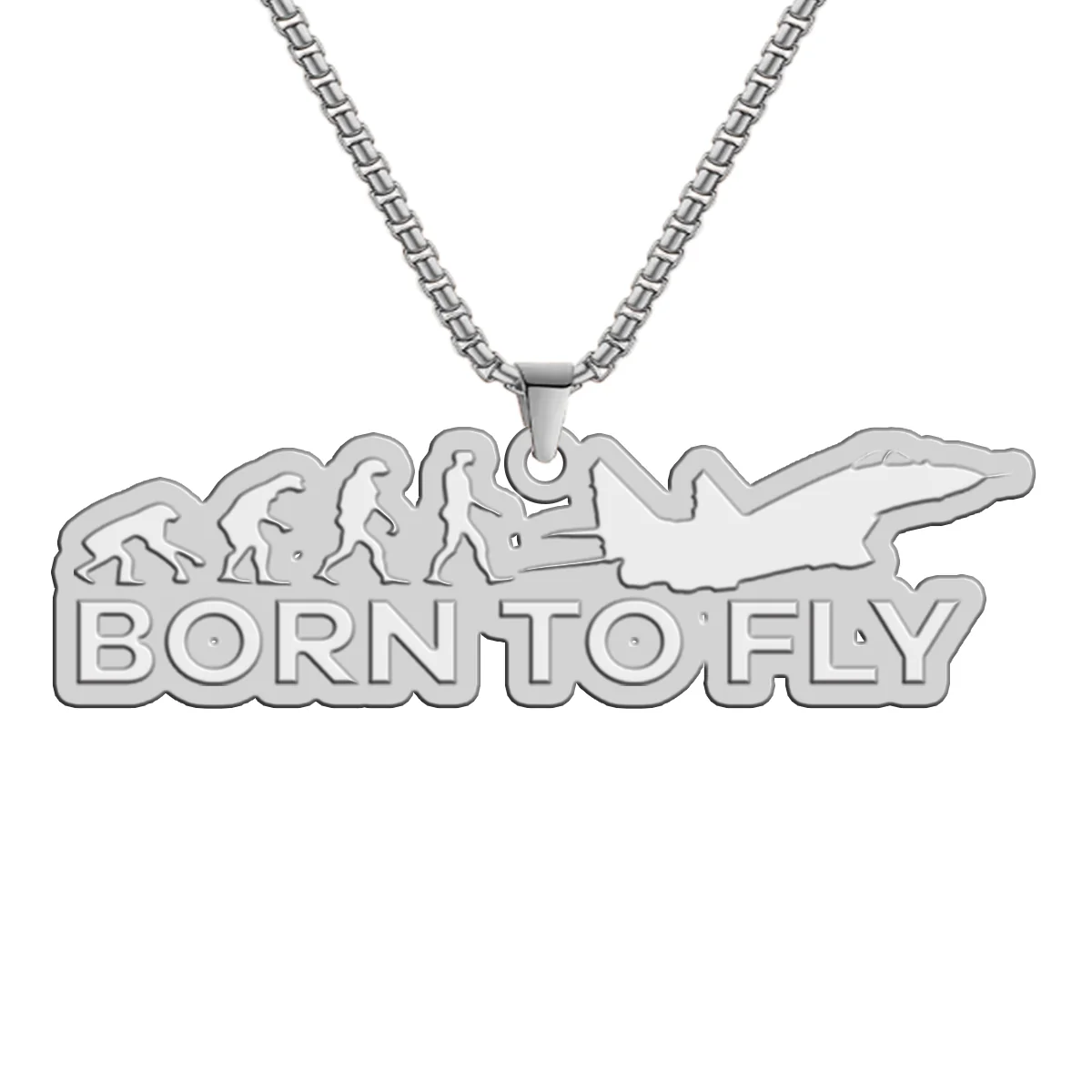 Born To Fly Military Designed Hollow Necklac - Image 2