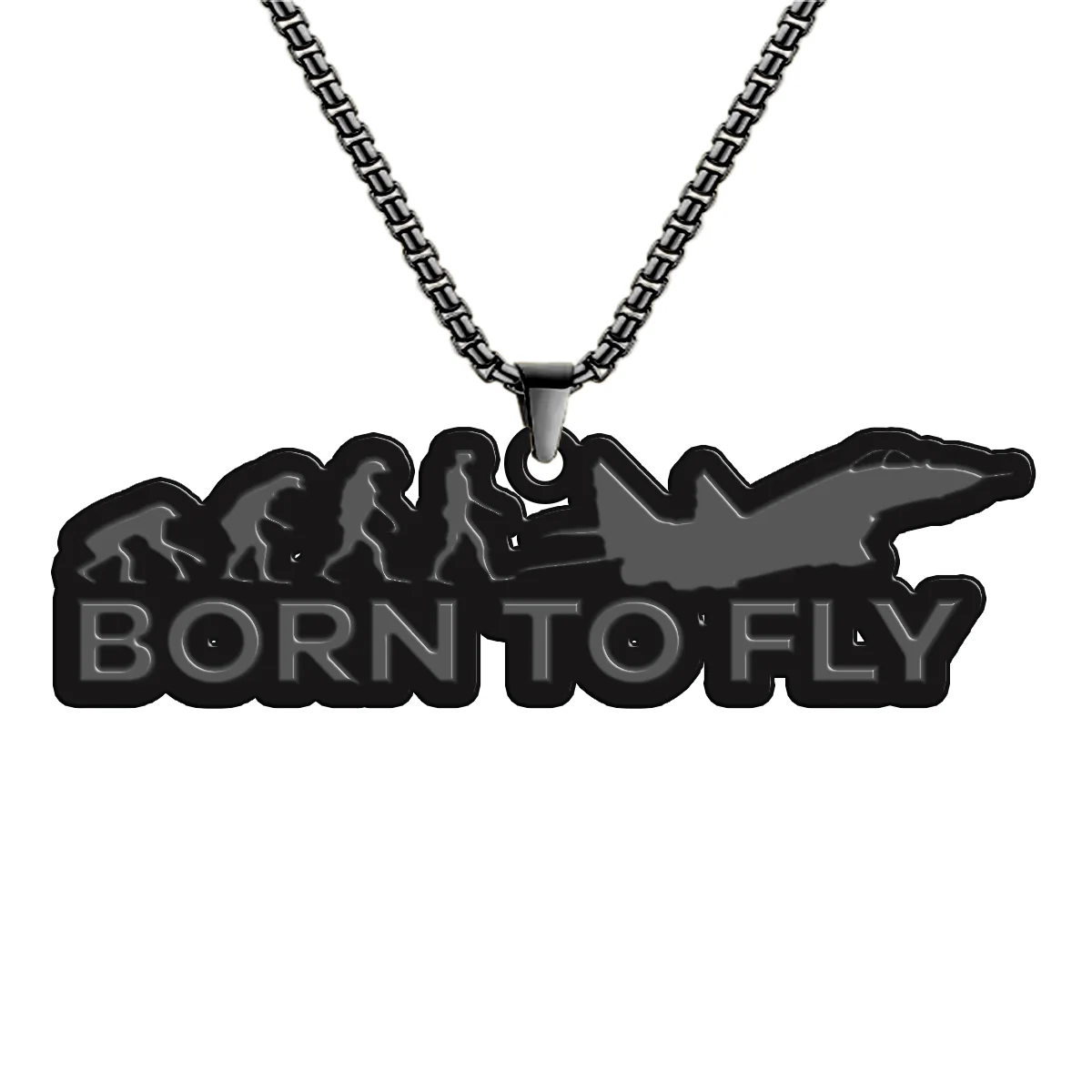 Born To Fly Military Designed Hollow Necklac - Image 4