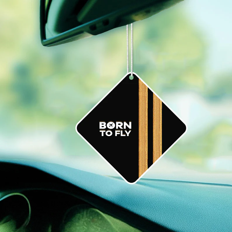Born To Fly & Pilot Epaulettes (2 Lines) Designed Car Air Fresheners
