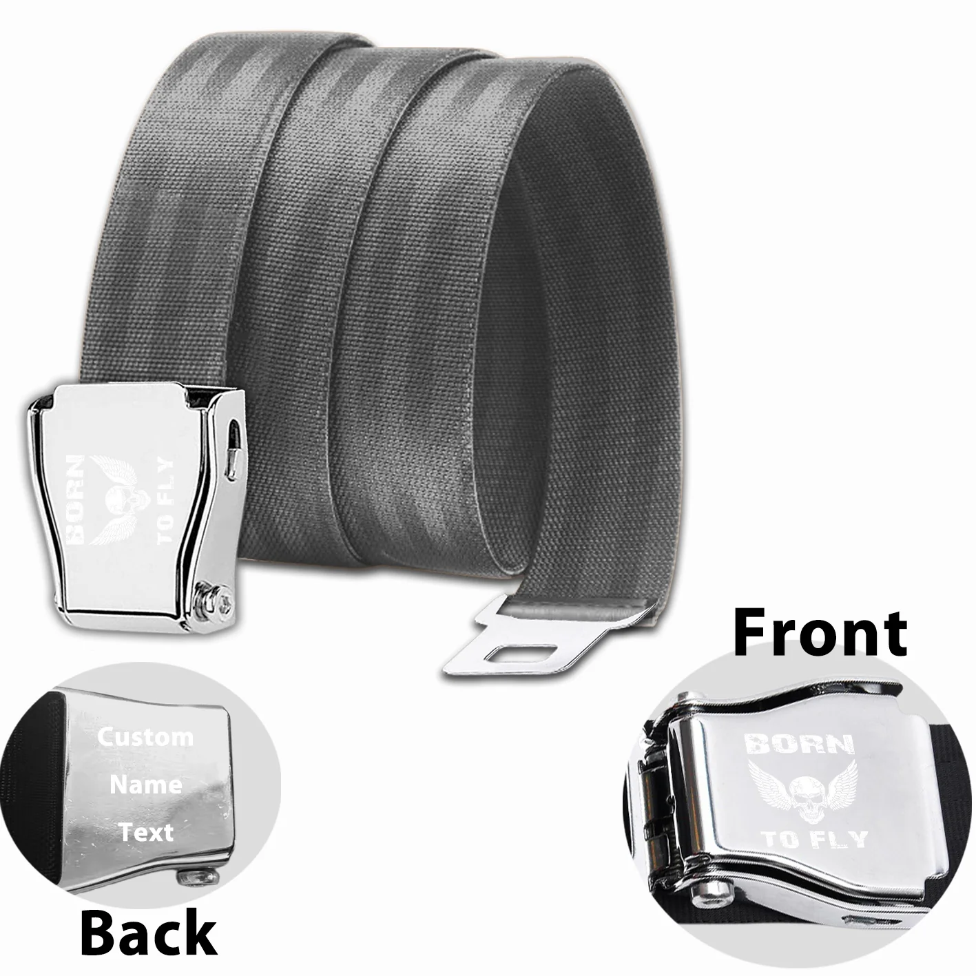Born To Fly SKELETON Designed Fashion Airplane Seat Belts - Image 11