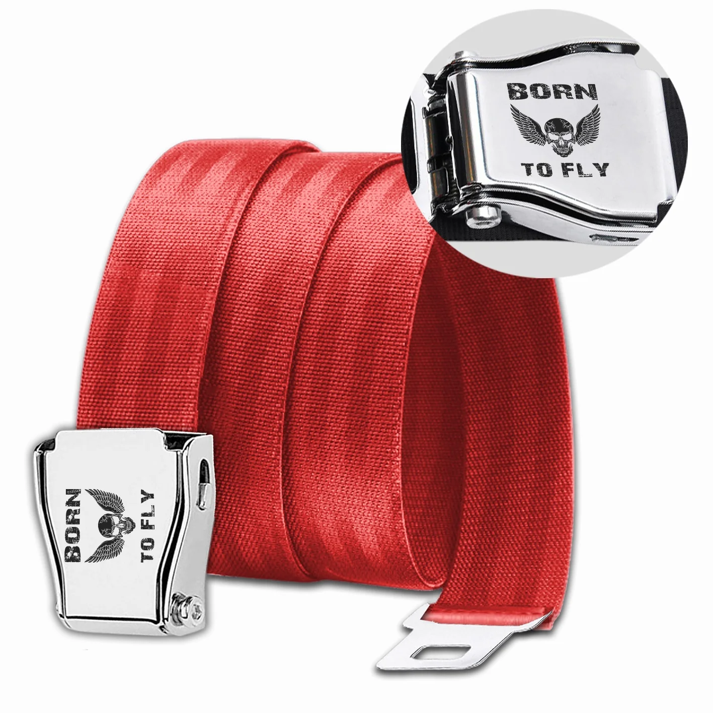 Born To Fly SKELETON Designed Fashion Airplane Seat Belts - Image 16