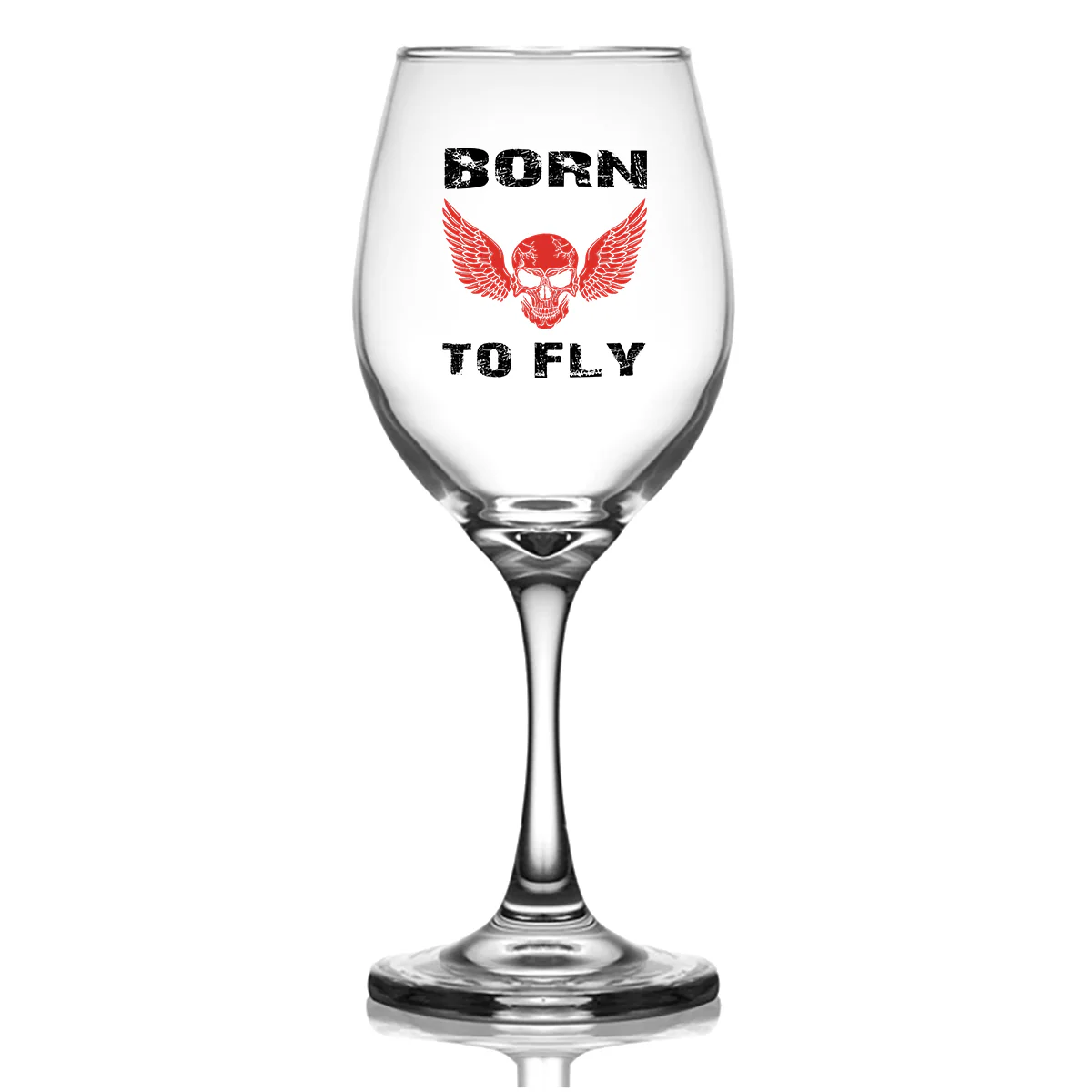 Born To Fly SKELETON Designed Wine Glasses - Image 2
