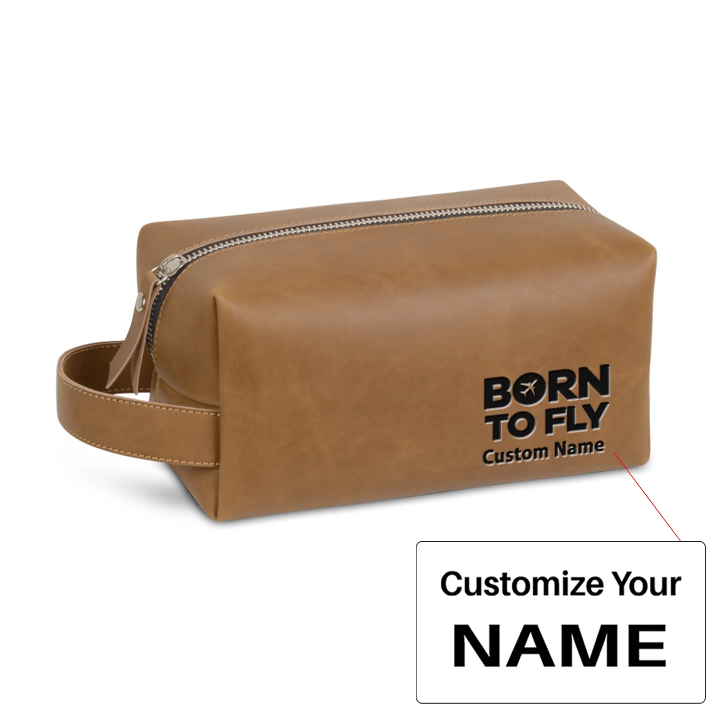 Born To Fly Special Designed Leather Clutch Toiletry Bag - Image 7