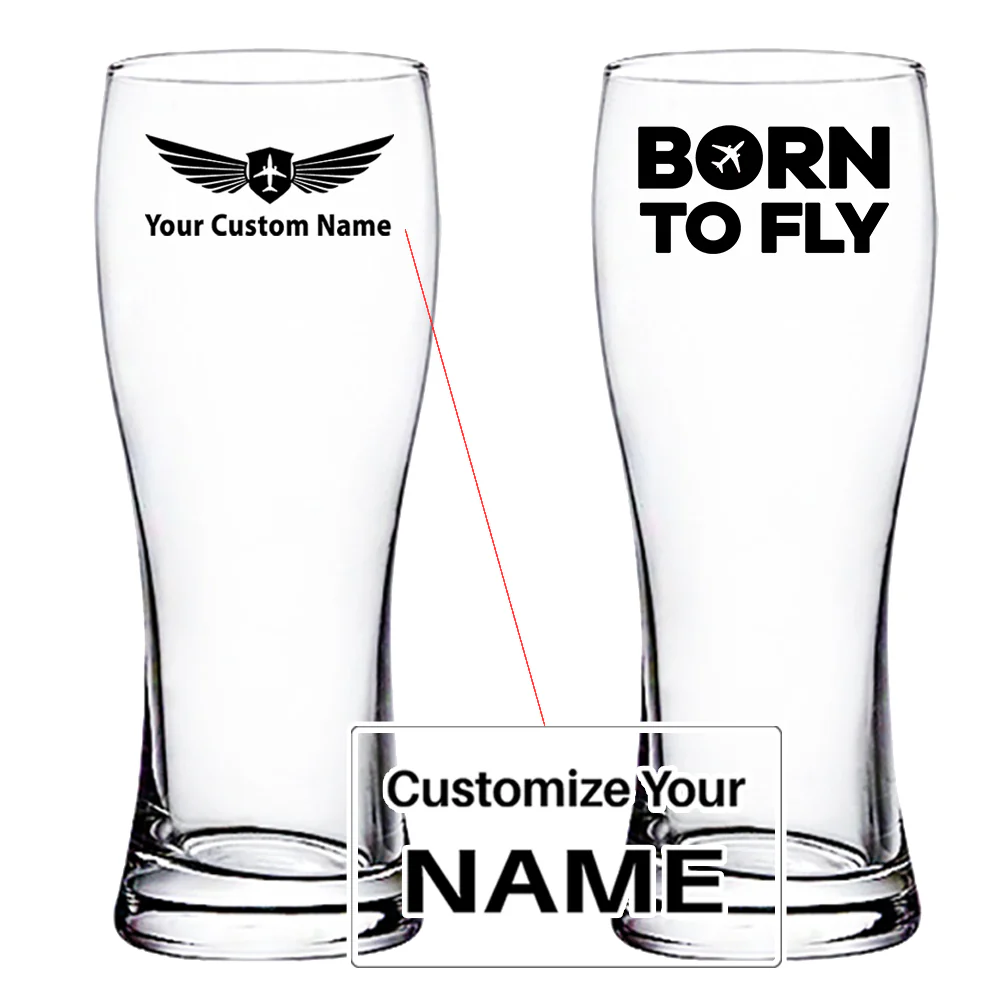 Born To Fly Special Designed Pilsner Beer Glasses