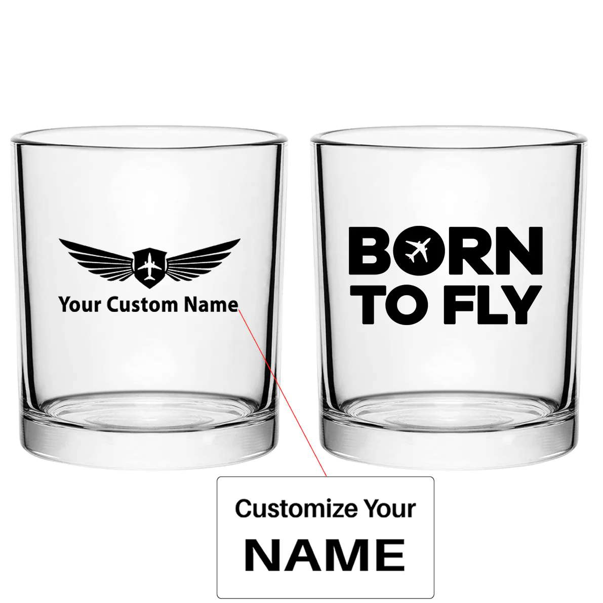 Born To Fly Special Designed Special Whiskey Glasses