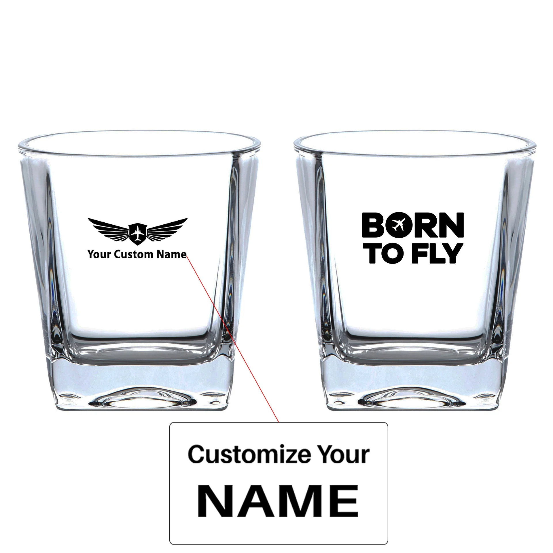 Born To Fly Special Designed Whiskey Glass