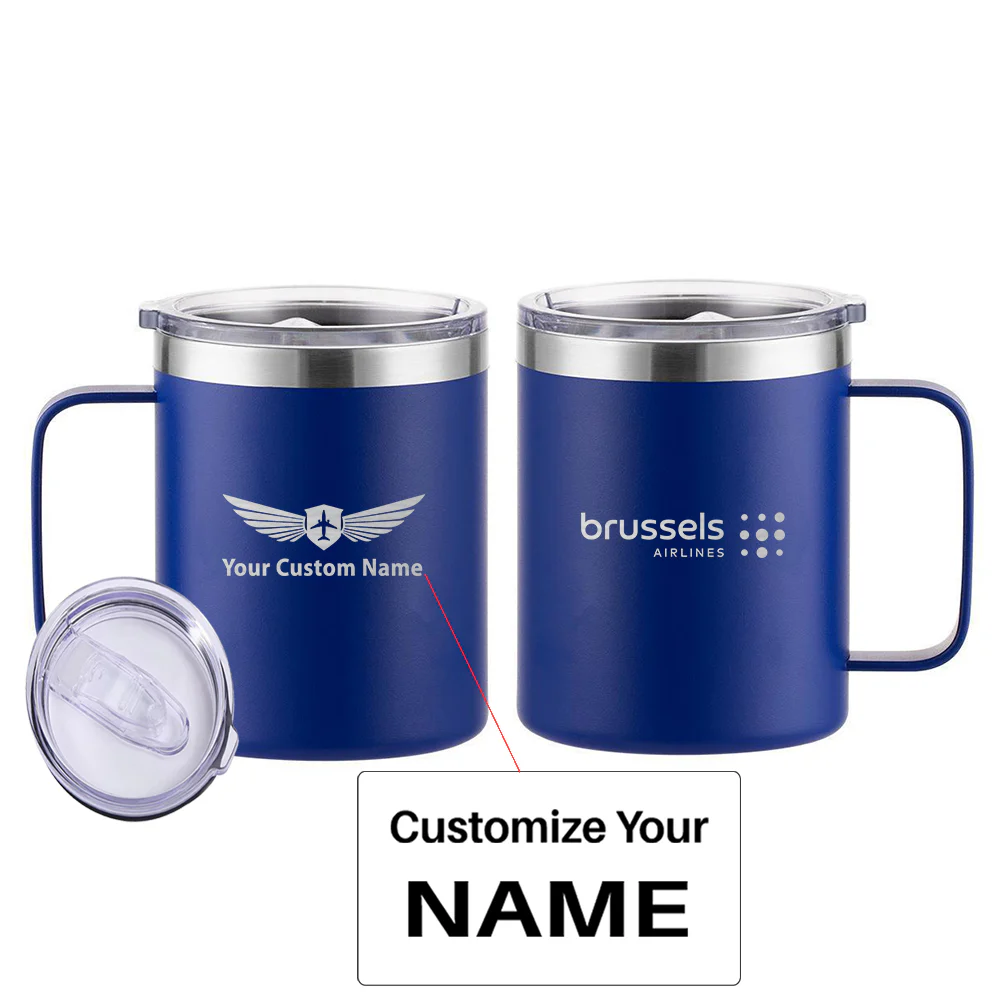 Brussels Airlines Designed Stainless Steel Laser Engraved Mugs - Image 5