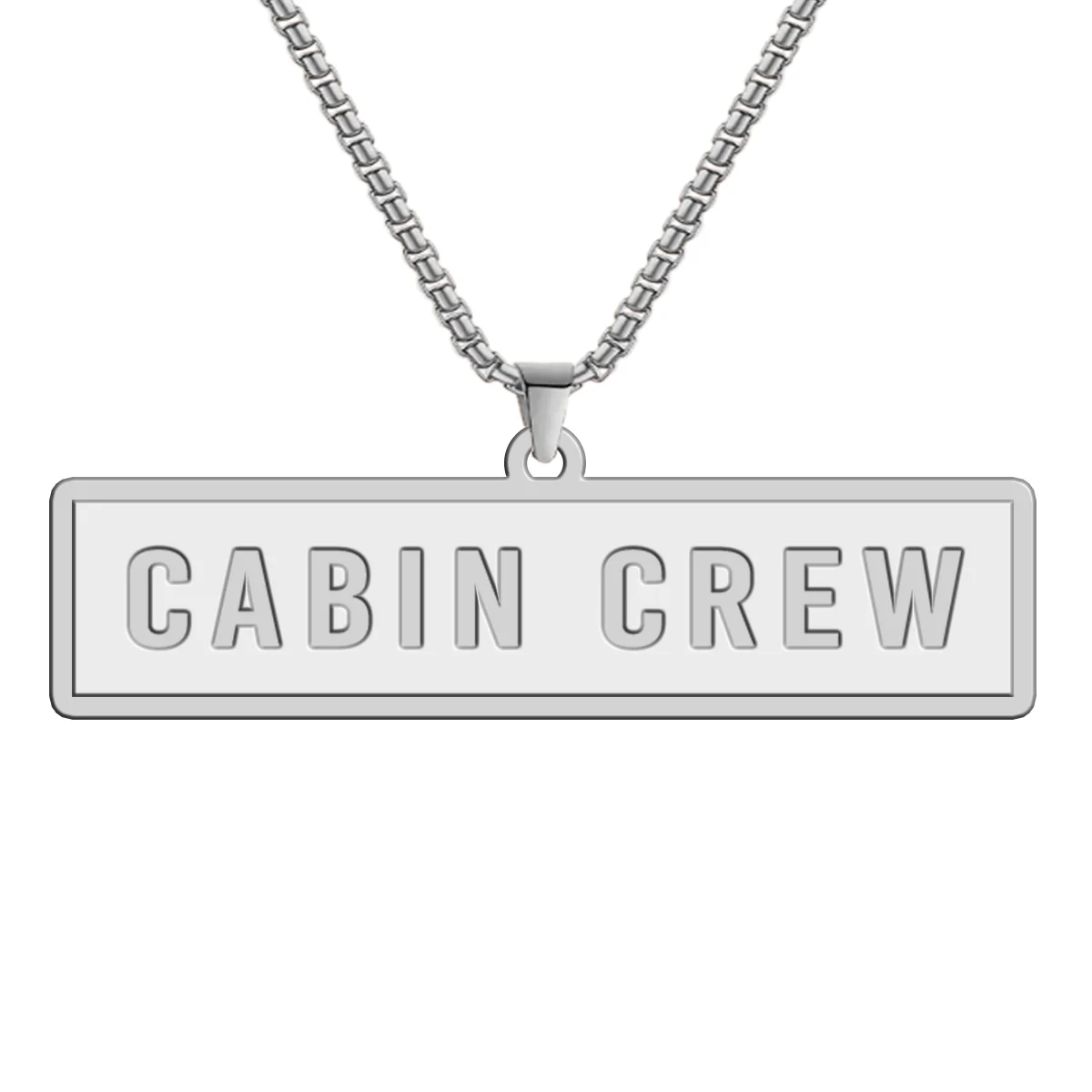 Cabin Crew Text Designed Hollow Necklac - Image 2