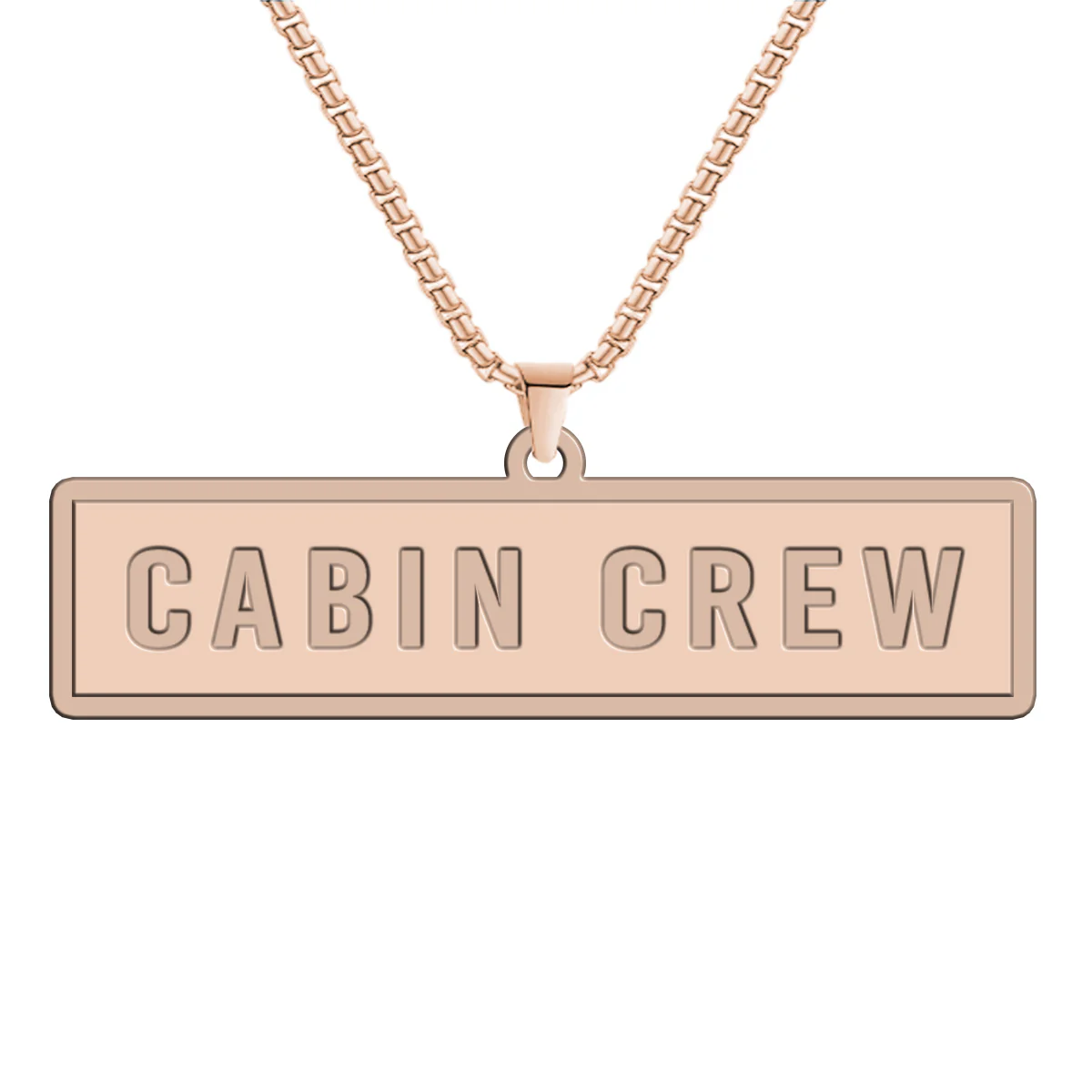 Cabin Crew Text Designed Hollow Necklac - Image 3