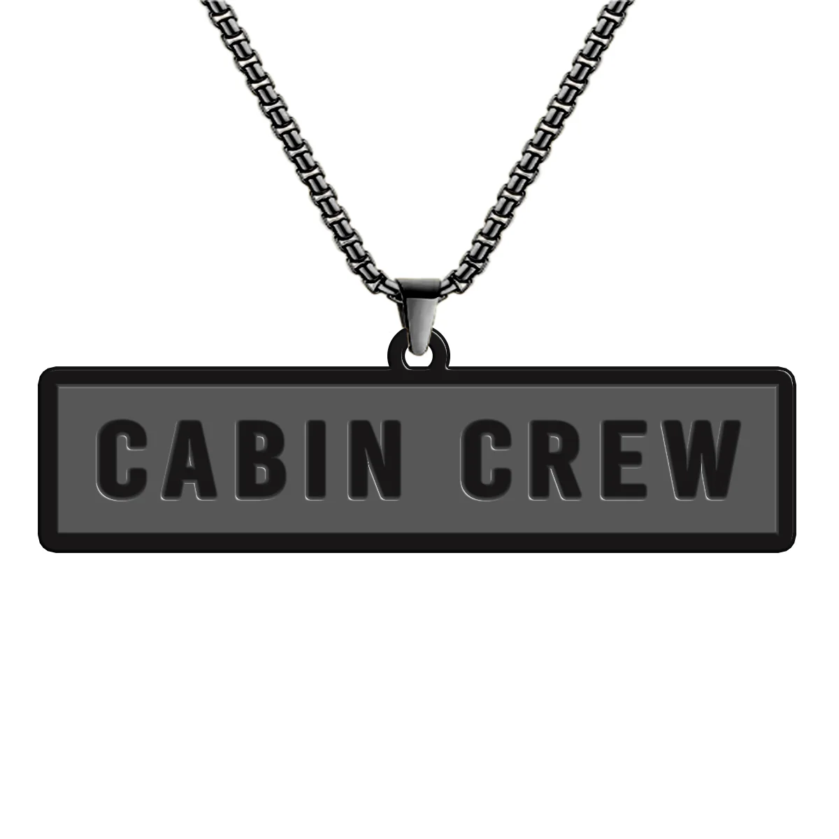 Cabin Crew Text Designed Hollow Necklac - Image 4