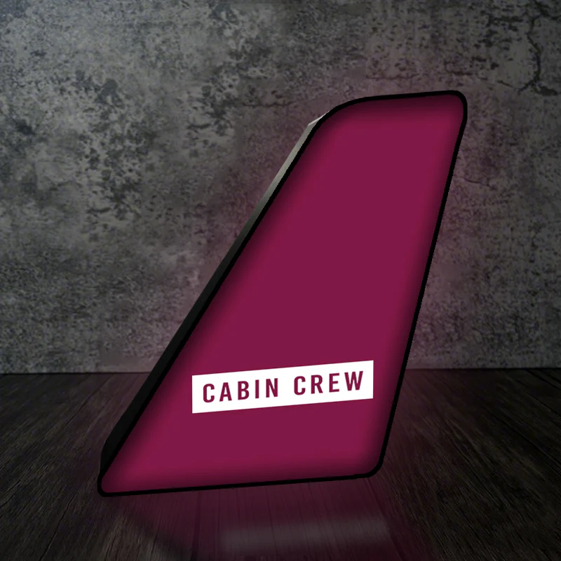 Cabin Crew Text Designed Led Aircraft Tail & 3D Lamp - Image 9
