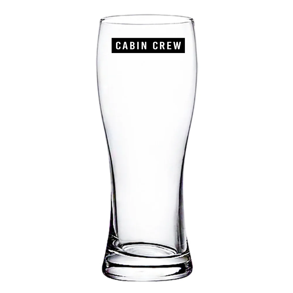 Cabin Crew Text Designed Pilsner Beer Glasses - Image 2