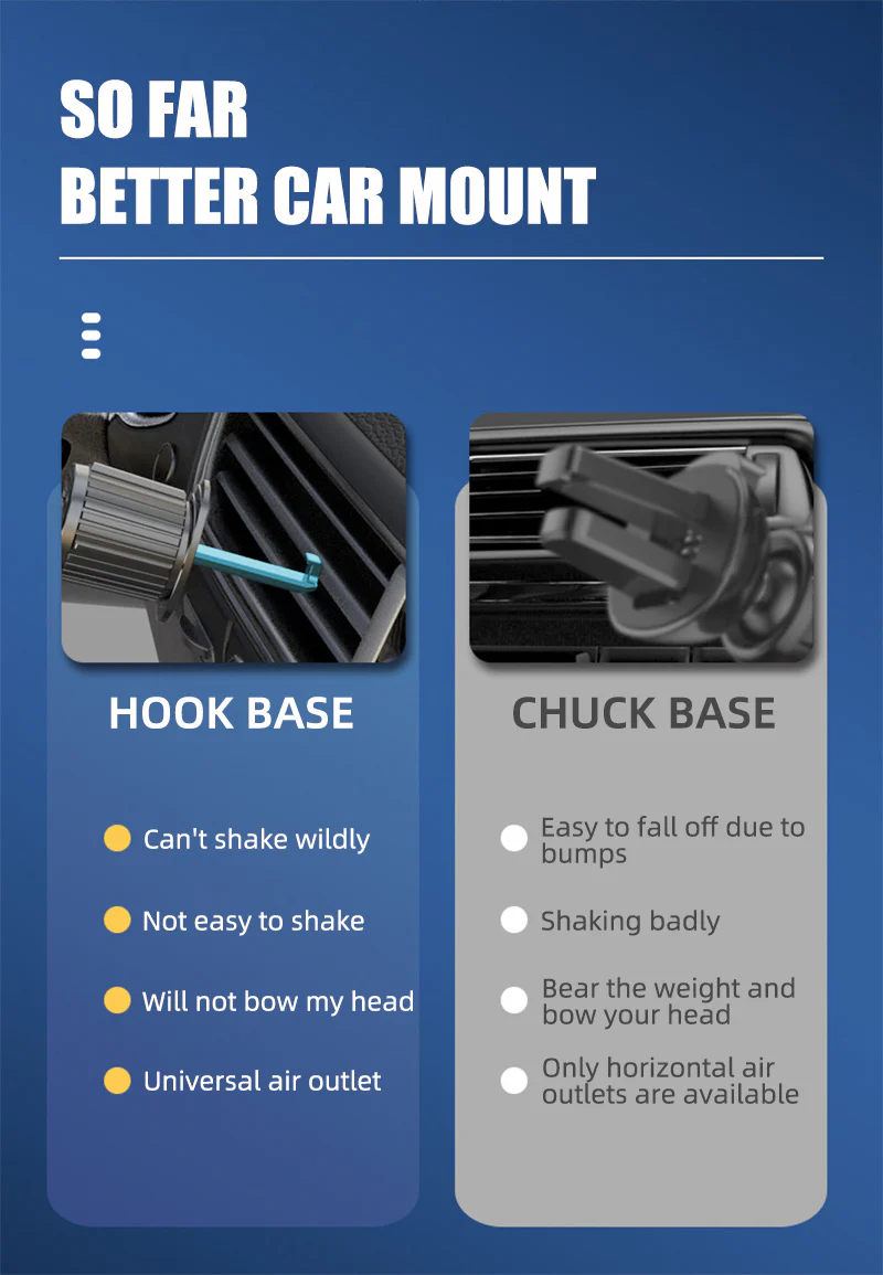 Car Vent Mount Phone Holder with Hook Gravity Sensing - Image 10