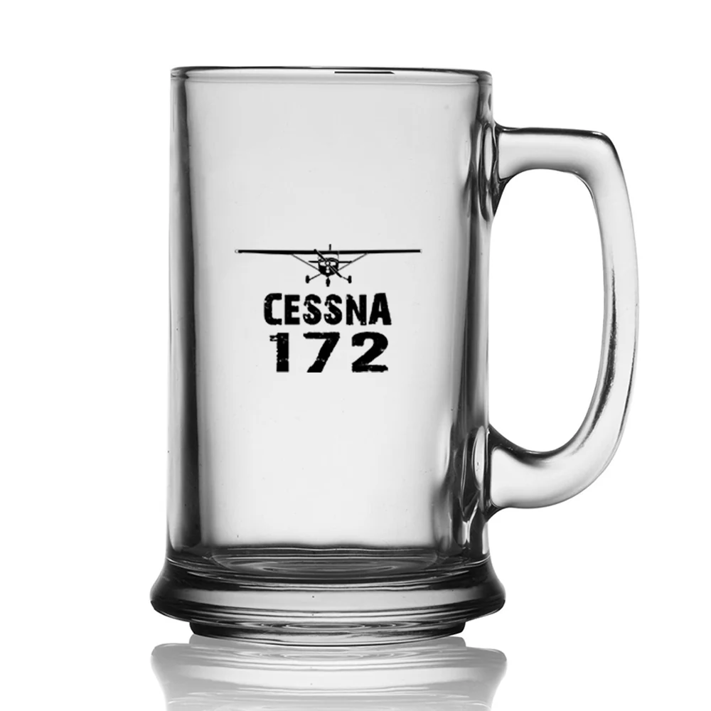 Cessna 172 & Plane Designed Beer Glass with Holder - Image 2