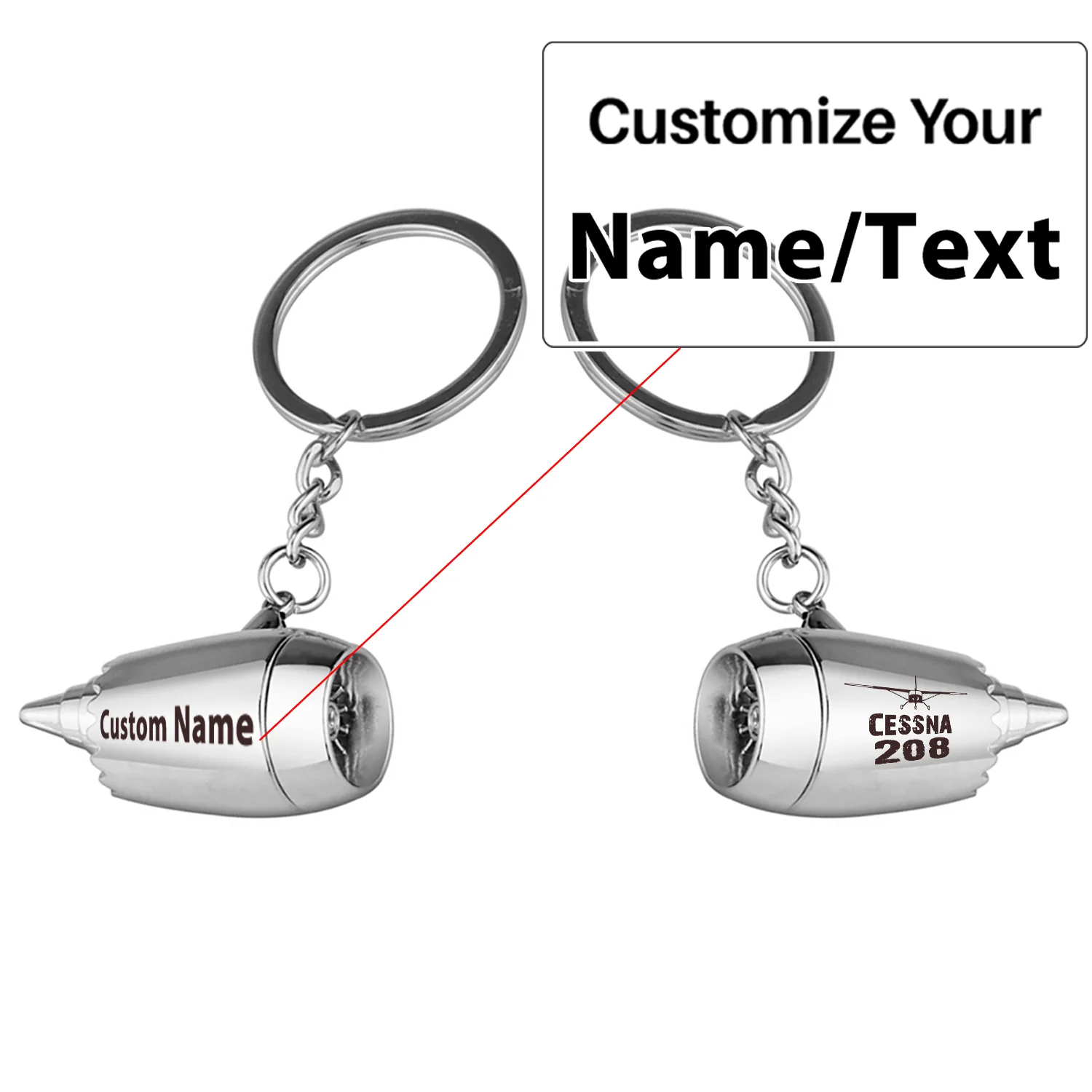 Cessna 208 & Plane Jet Engine Turbine Key Chains