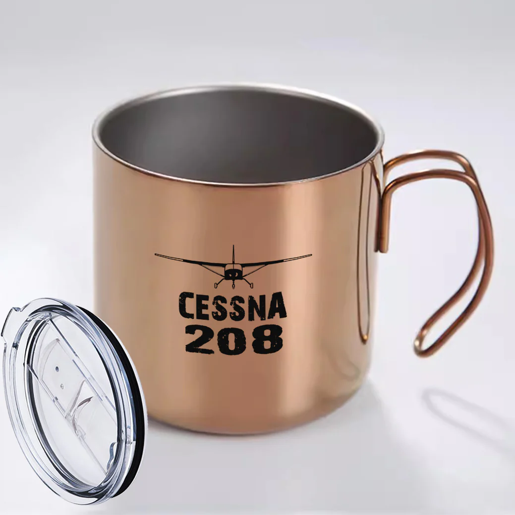 Cessna 208 & Plane Designed Stainless Steel Portable Mugs - Image 8