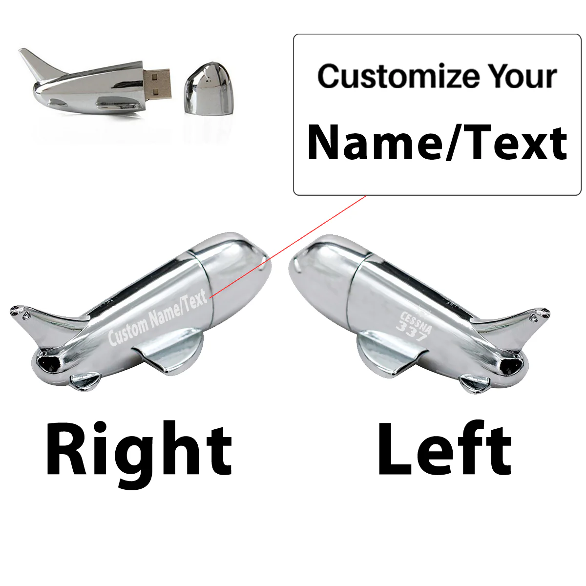 Cessna 337 & Plane Designed Airplane Shape USB Drives - Image 3