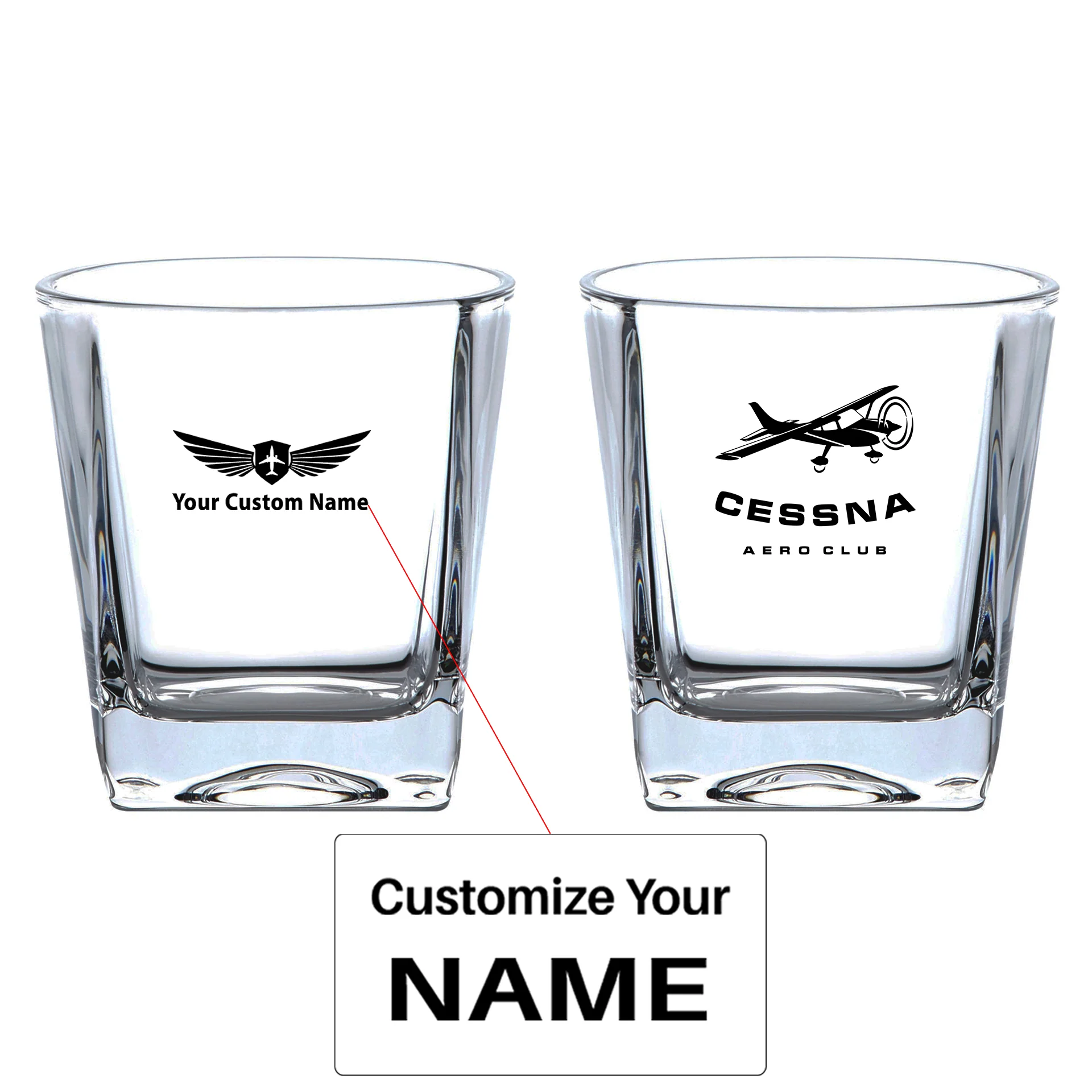 Cessna Aeroclub Designed Whiskey Glass