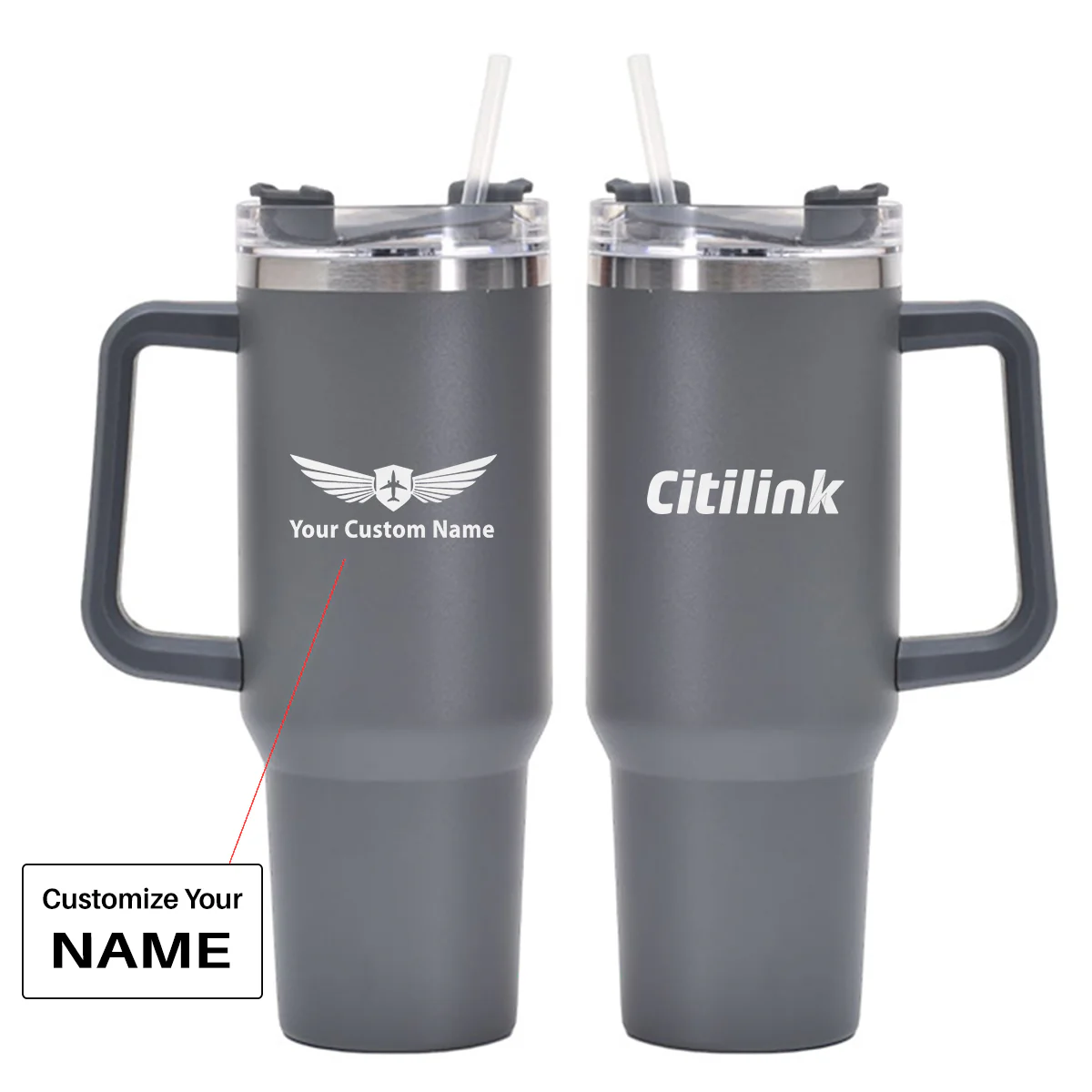 Citilink Airlines Designed 40oz Stainless Steel Car Mug With Holder - Image 19