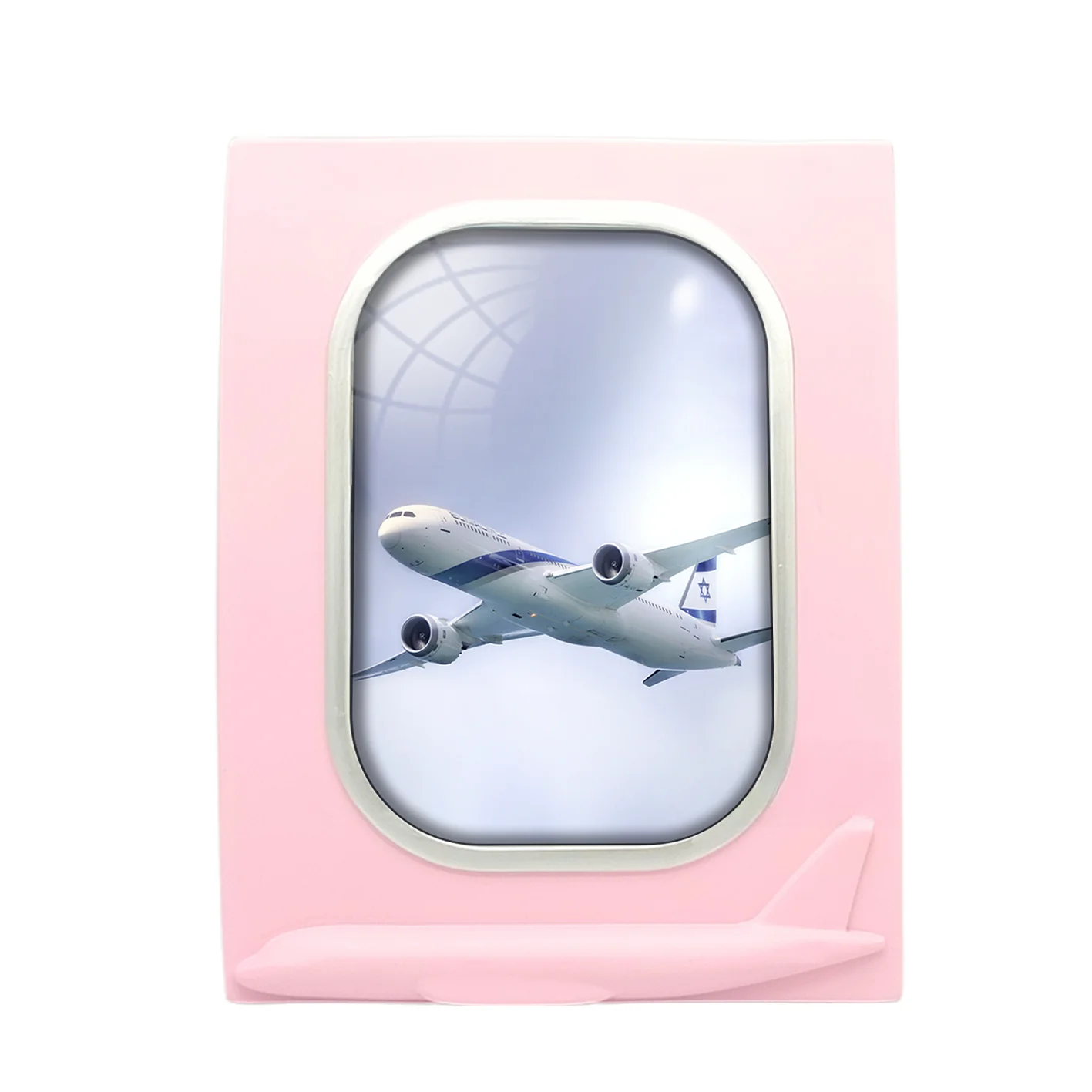 Close up to Israel Airways (El-al) Boeing 787 Designed Airplane Window Photo Frame - Image 3