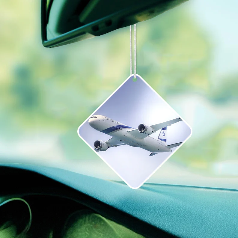 Close up to Israel Airways (El-al) Boeing 787 Designed Car Air Fresheners