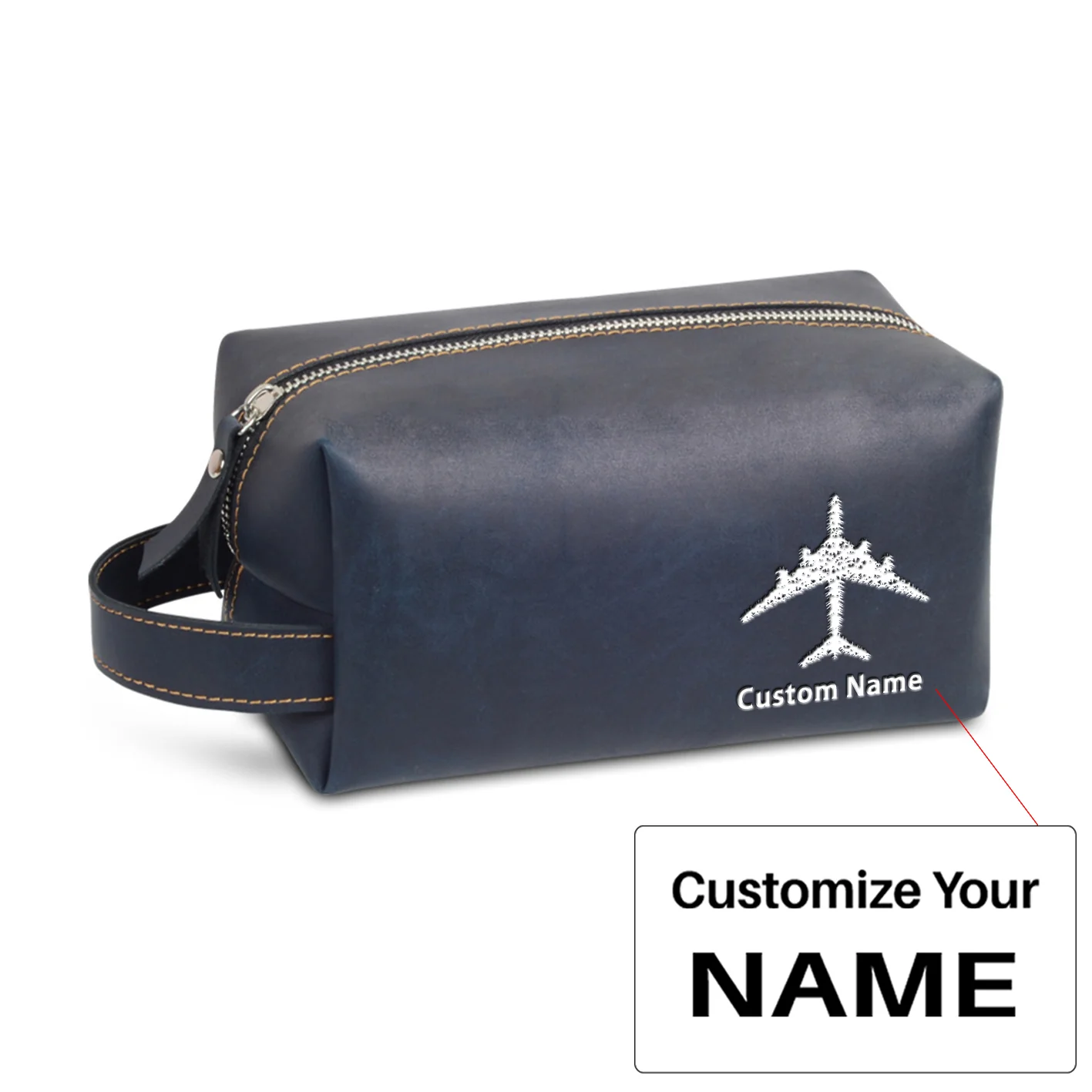 Colourful Airplane Designed Leather Clutch Toiletry Bag - Image 3