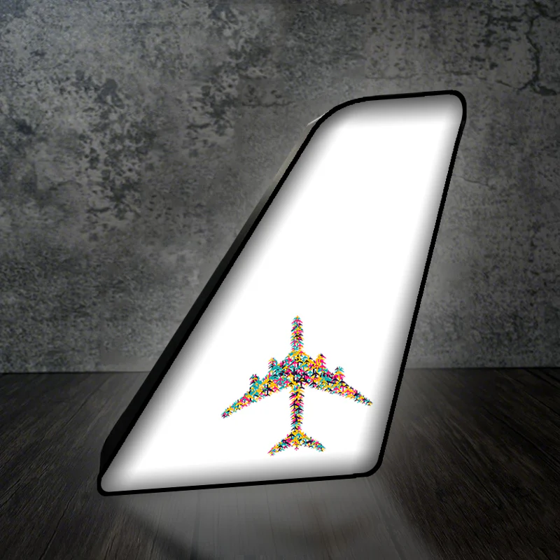 Colourful Airplane Designed Led Aircraft Tail & 3D Lamp - Image 2