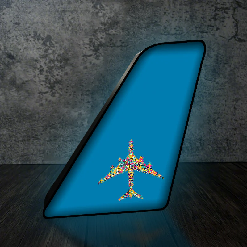 Colourful Airplane Designed Led Aircraft Tail & 3D Lamp - Image 6