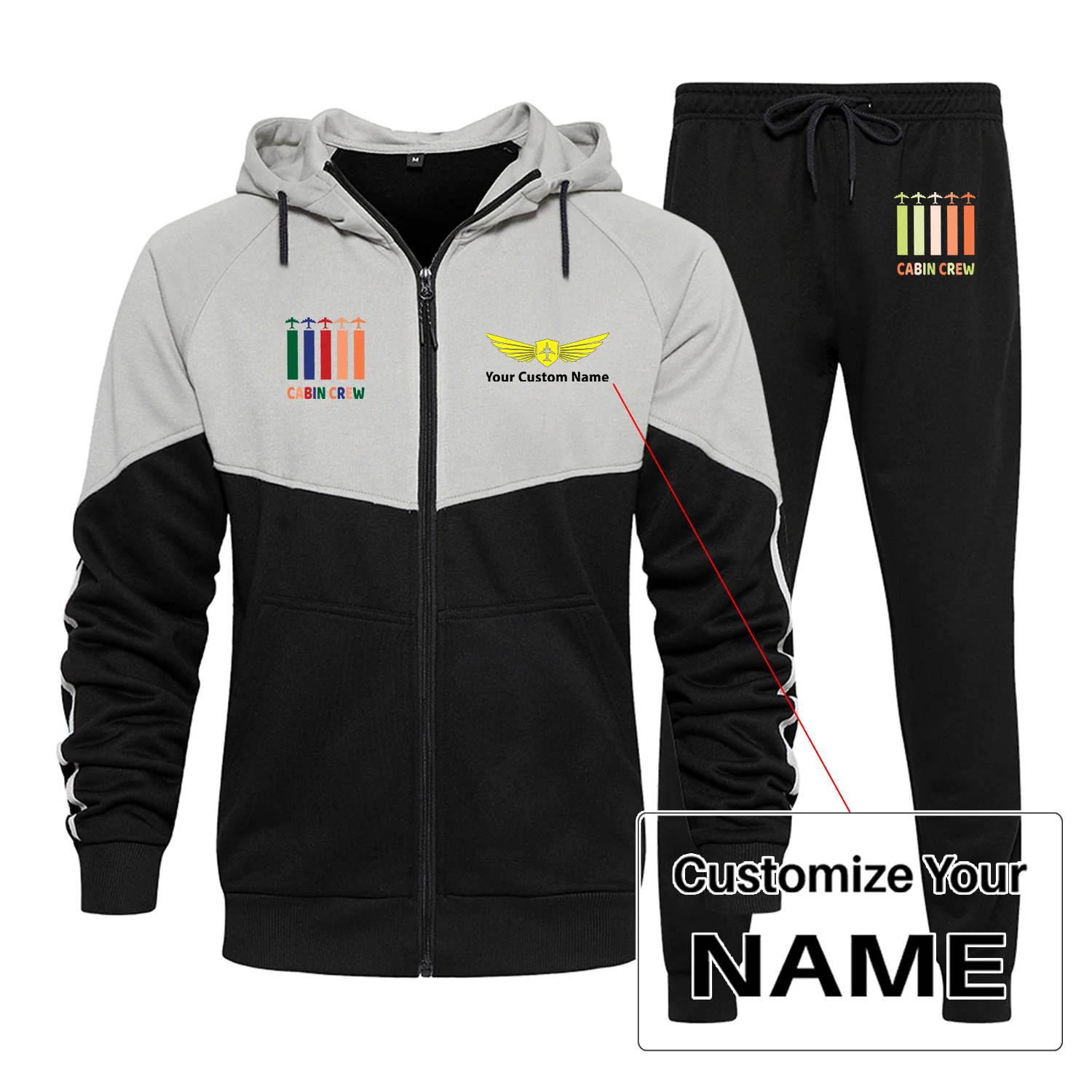 Colourful Cabin Crew Designed Colourful Z. Hoodies & Sweatpants - Image 2