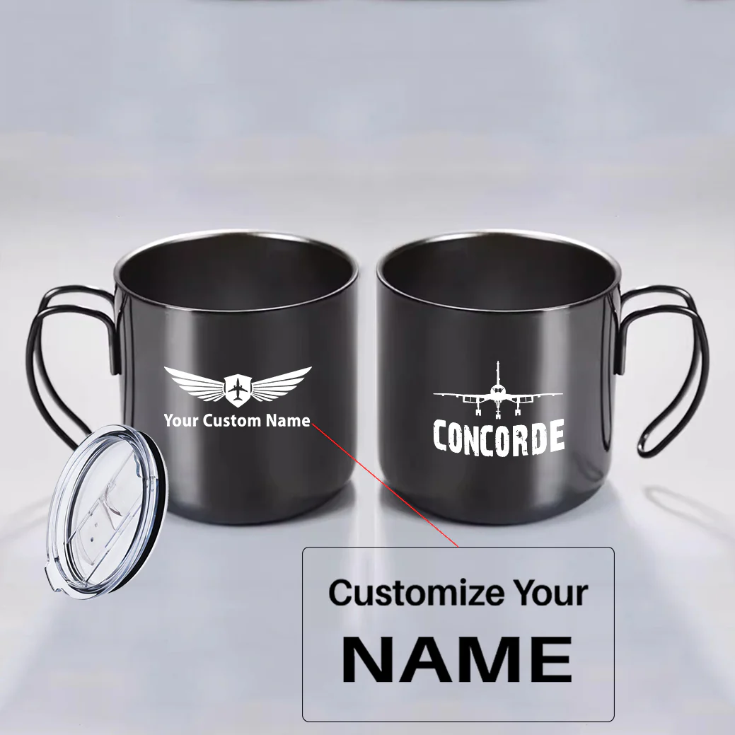 Concorde & Plane Designed Stainless Steel Portable Mugs - Image 3