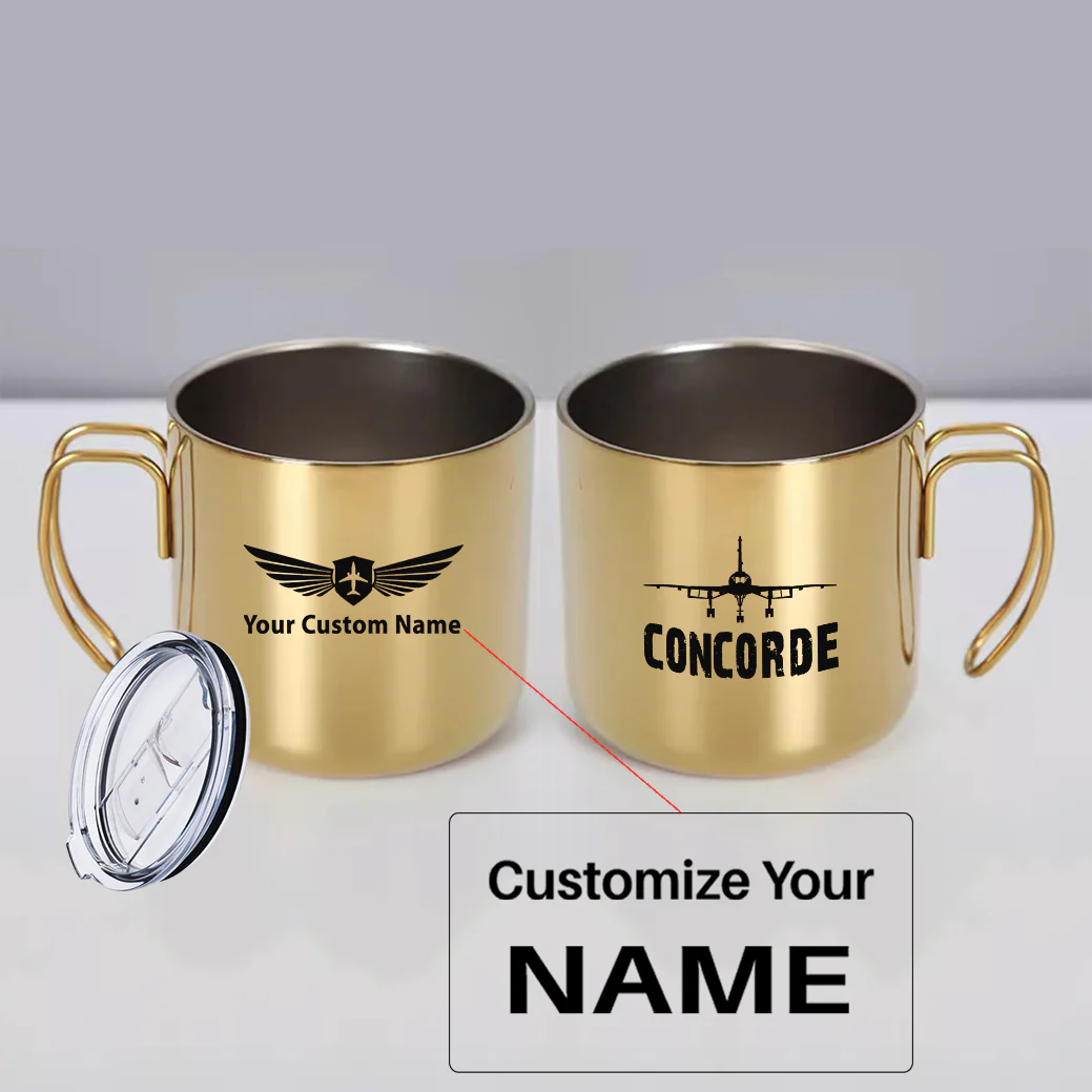 Concorde & Plane Designed Stainless Steel Portable Mugs - Image 5