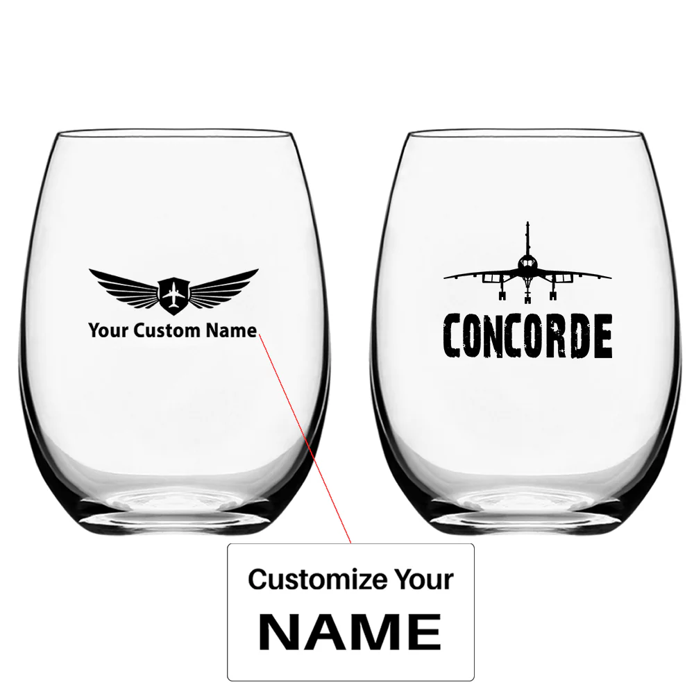 Concorde & Plane Designed Water & Drink Glasses