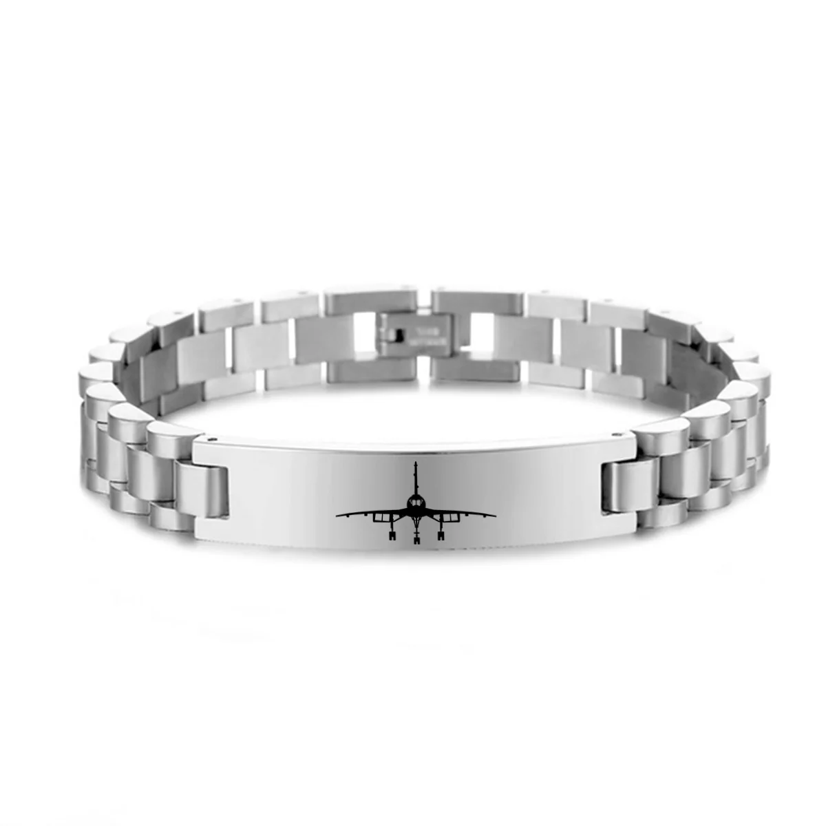 Concorde Silhouette Designed Stainless Steel Chain Bracelets - Image 2