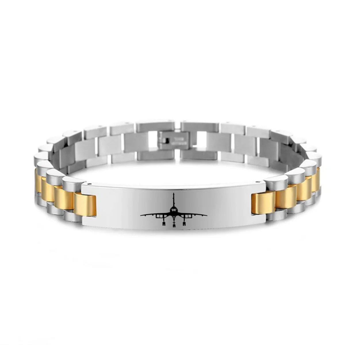 Concorde Silhouette Designed Stainless Steel Chain Bracelets - Image 3