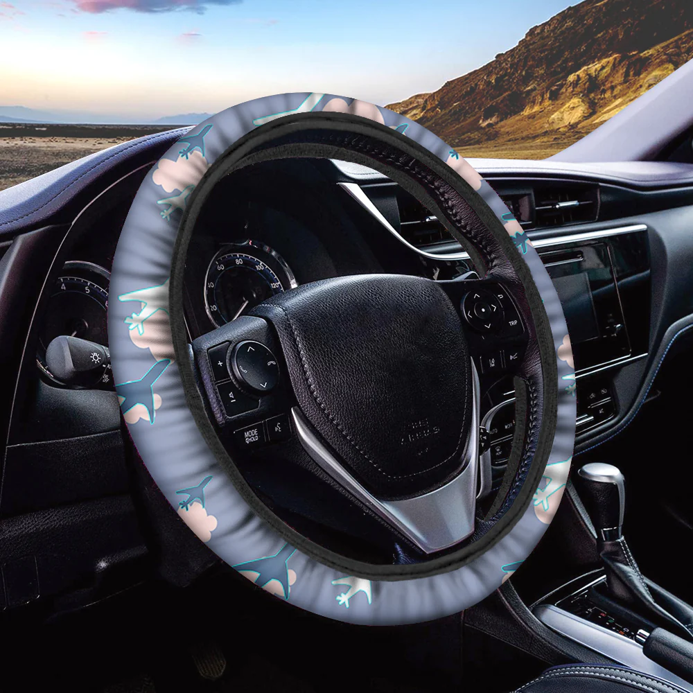 Cool & Super Airplanes (Vol2) Designed Car Steering Wheel Cover - Image 2