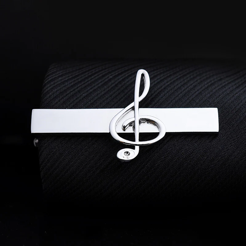 Copper Silver Musical Note Shaped Tie Clip