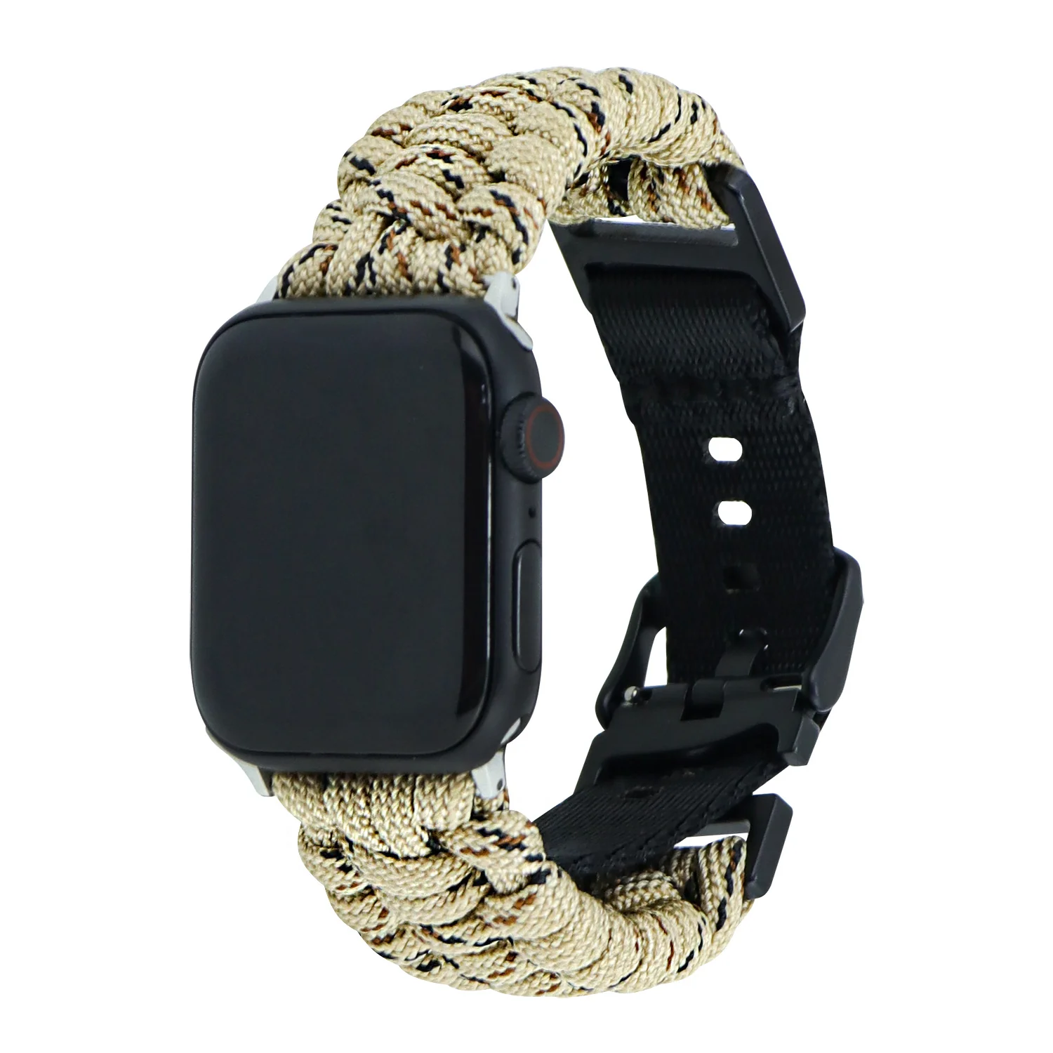 Flat Weave Applewatch Band Adjustable Buckle Umbrella Rope Bracelet - Image 15