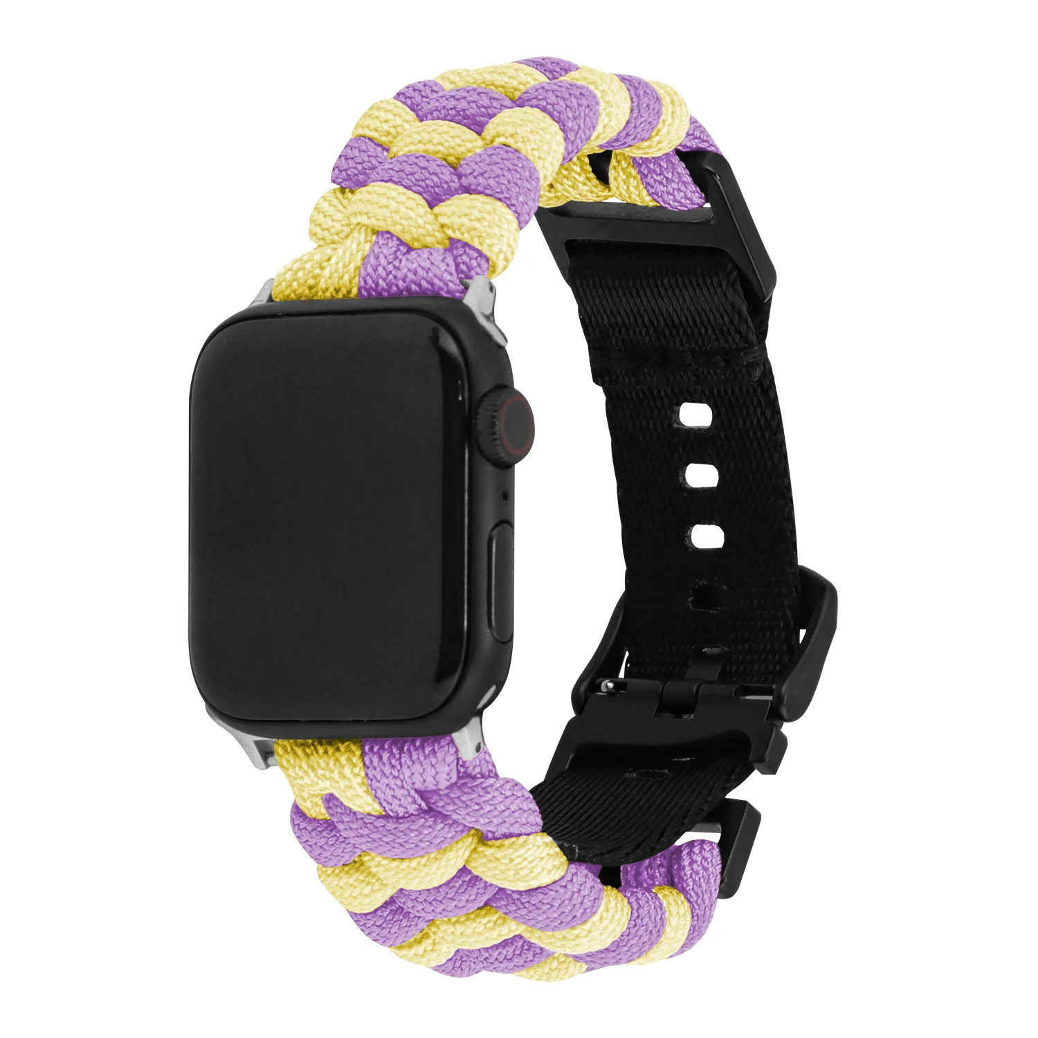 Flat Weave Applewatch Band Adjustable Buckle Umbrella Rope Bracelet - Image 32