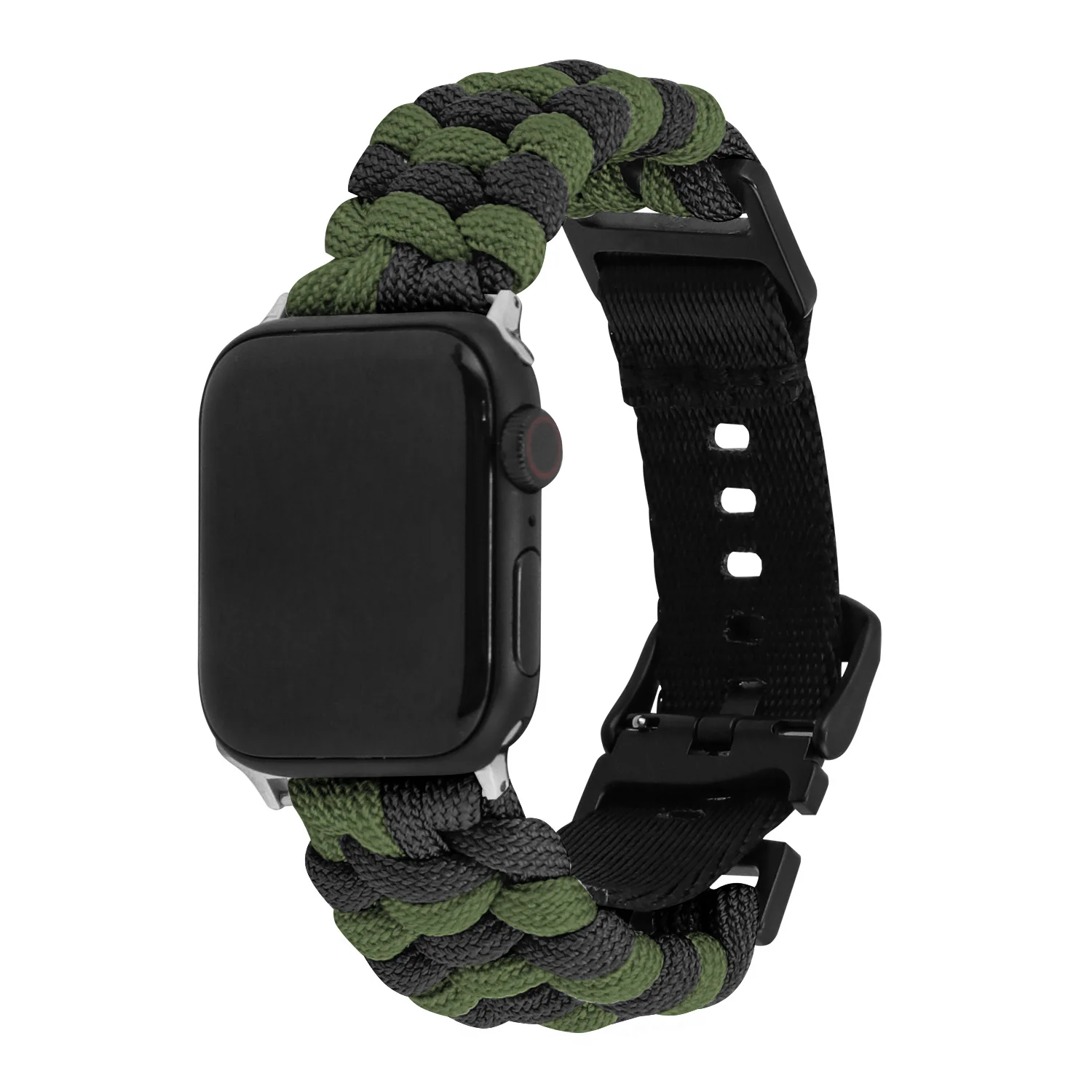 Flat Weave Applewatch Band Adjustable Buckle Umbrella Rope Bracelet - Image 33