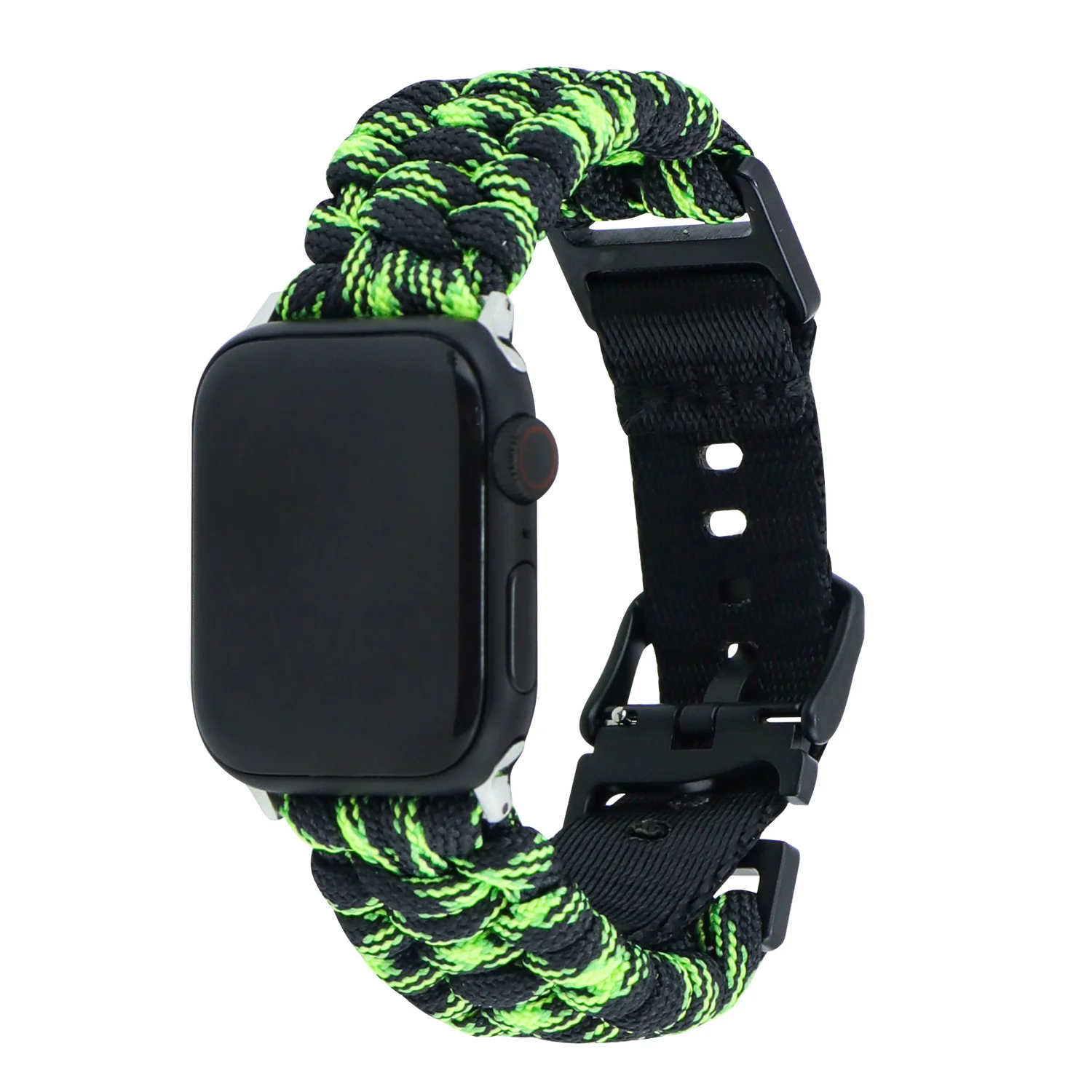 Flat Weave Applewatch Band Adjustable Buckle Umbrella Rope Bracelet - Image 6