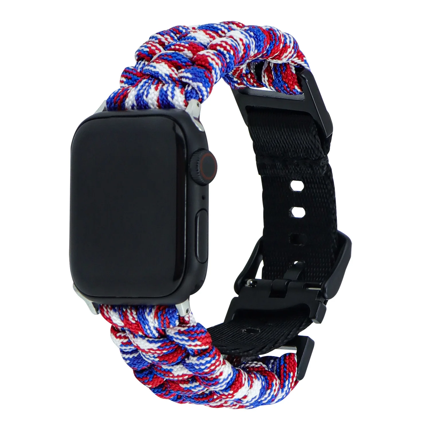 Flat Weave Applewatch Band Adjustable Buckle Umbrella Rope Bracelet - Image 9