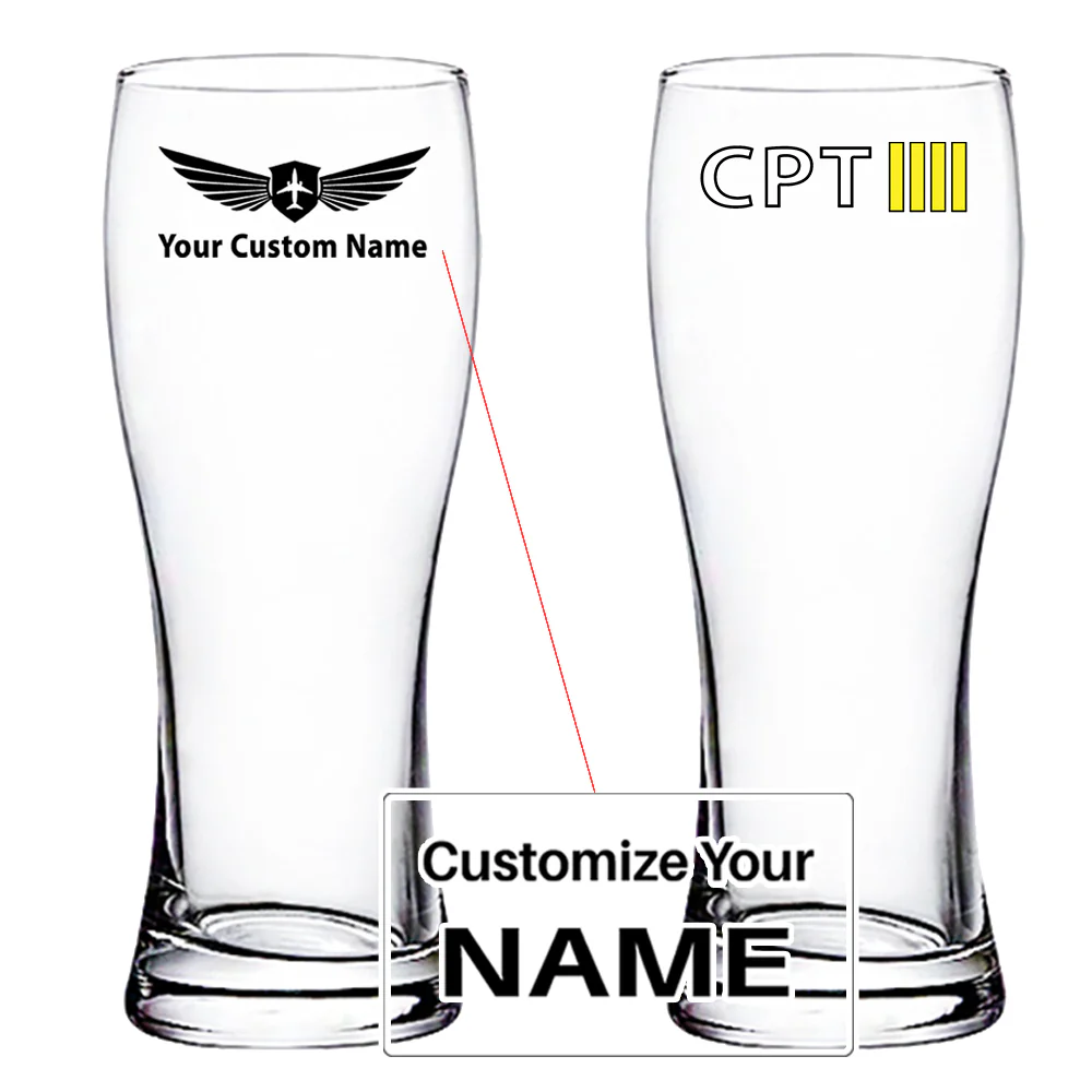 CPT & 4 Lines Designed Pilsner Beer Glasses