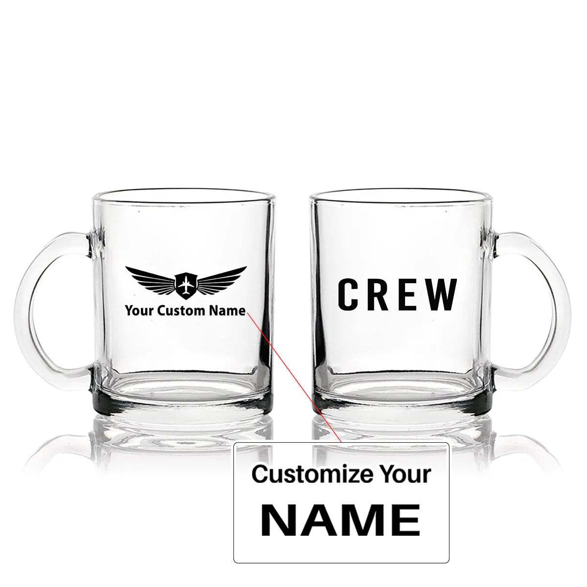 CREW & Text Designed Coffee & Tea Glasses