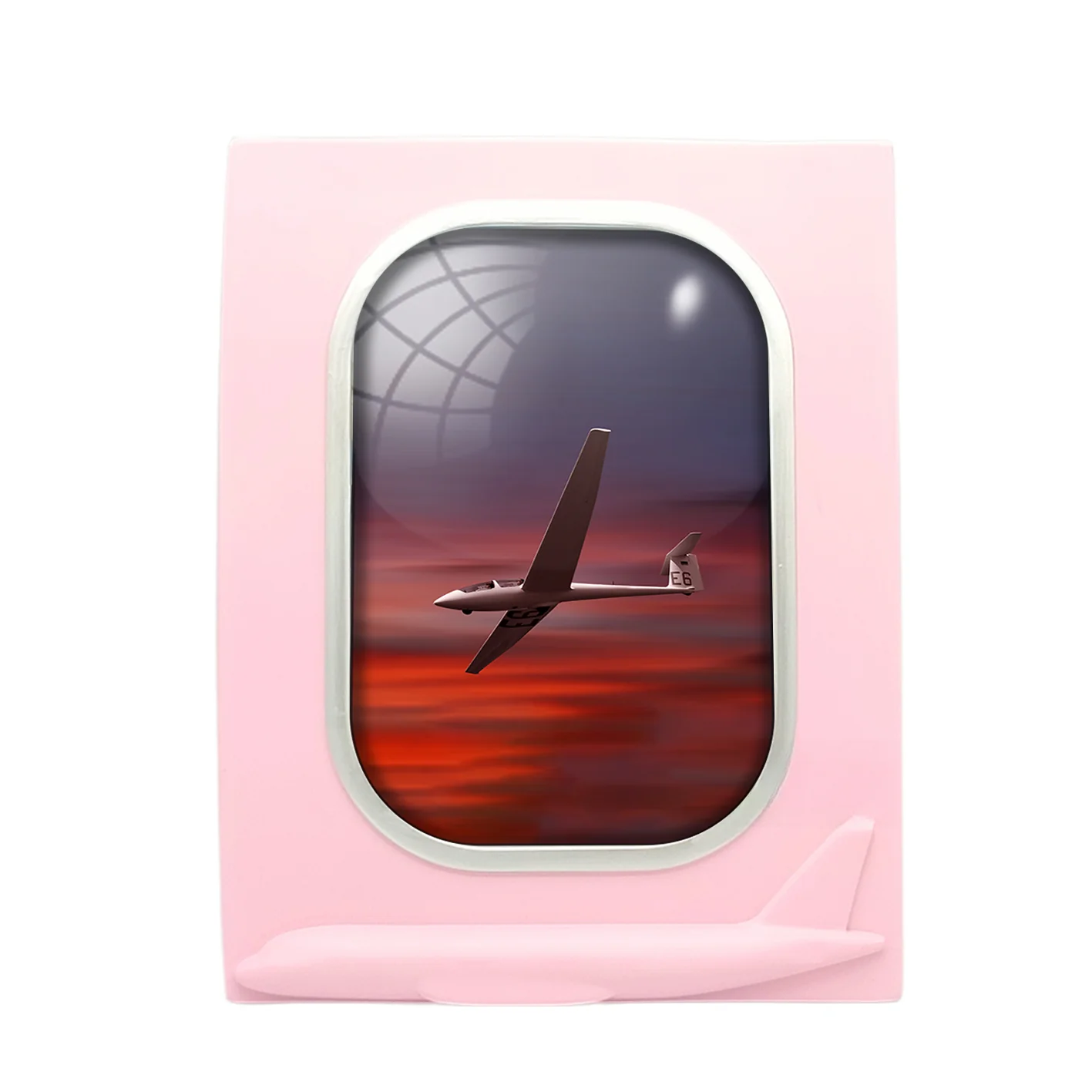 Cruising Glider at Sunset Designed Airplane Window Photo Frame - Image 3