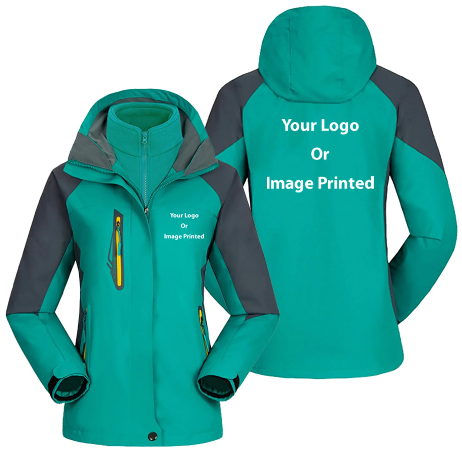 Custom Design Image Logo Designed Thick "WOMEN" Skiing Jackets - Image 2